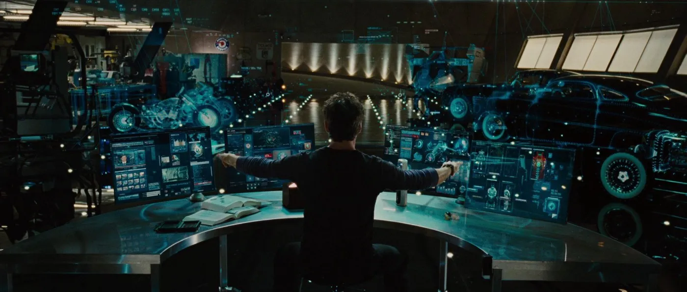 Tony Stark working in his lab